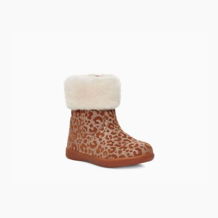 UGG Jorie II Glitter Leopard - Boots Småbarn - Brune (NO-D551)